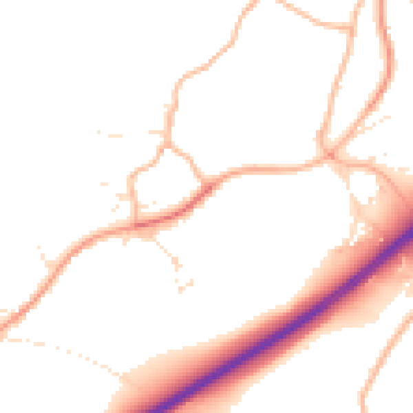 Daytime road noise heatmap for SP8 5BD