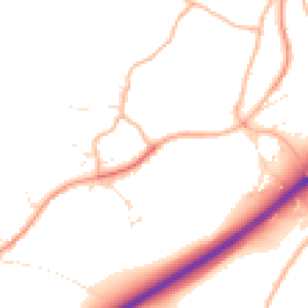 Daytime road noise heatmap for SP8 5BE