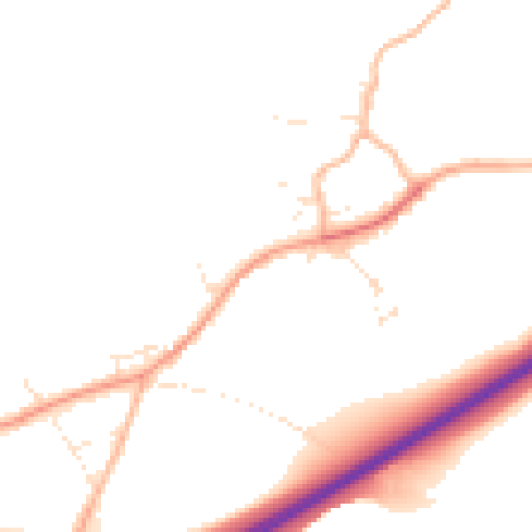 Daytime road noise heatmap for SP8 5BH