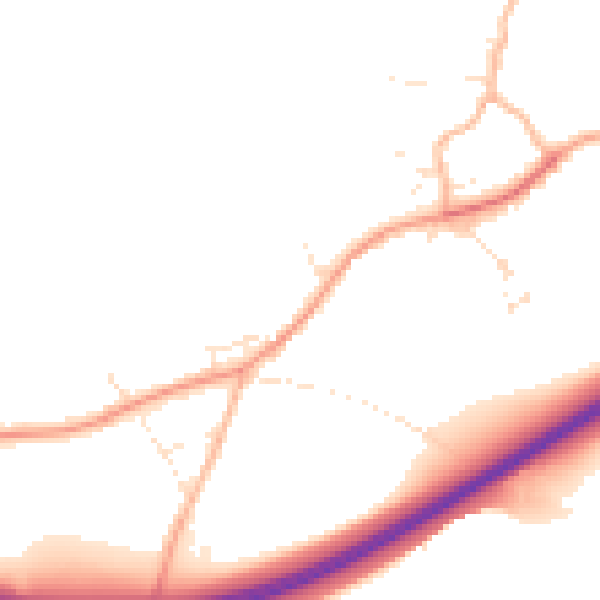 Daytime road noise heatmap for SP8 5BJ