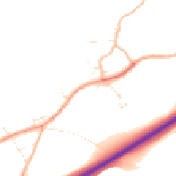 Daytime road noise heatmap for SP8 5BQ