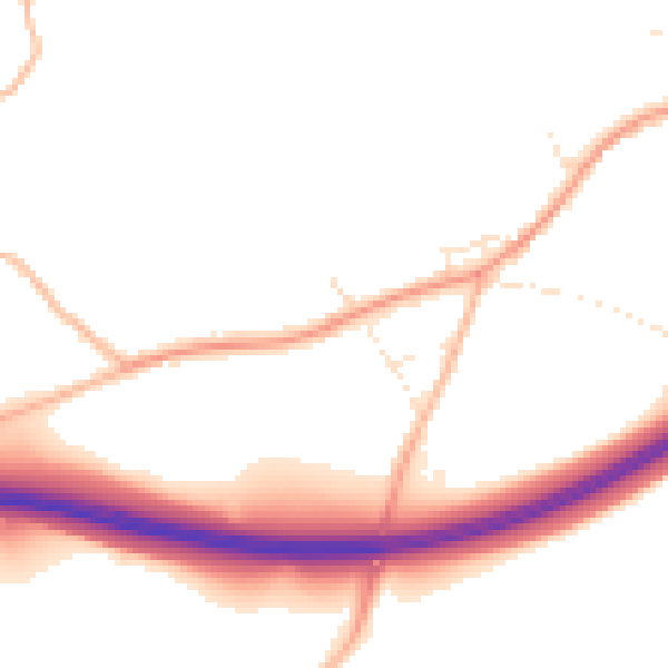Daytime road noise heatmap for SP8 5BS