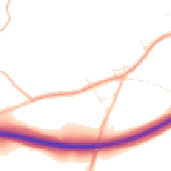 Daytime road noise heatmap for SP8 5BT
