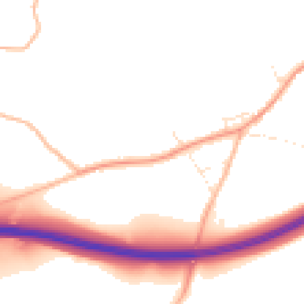 Daytime road noise heatmap for SP8 5BU