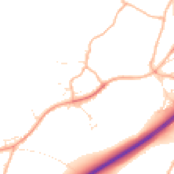 Daytime road noise heatmap for SP8 5DL