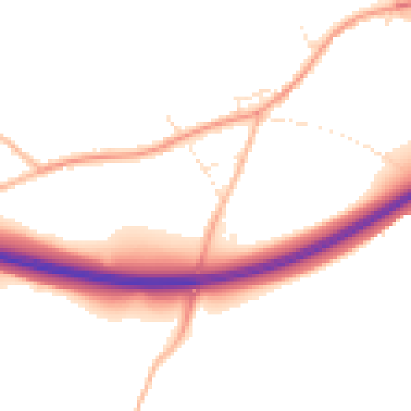 Daytime road noise heatmap for SP8 5FL