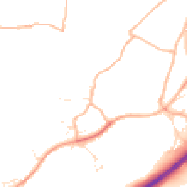 Daytime road noise heatmap for SP8 5FN