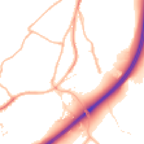 Daytime road noise heatmap for SP8 5FR