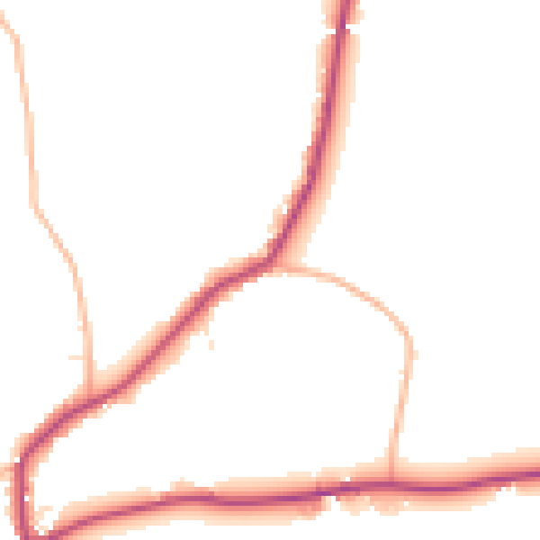 Daytime road noise heatmap for SP8 5JX