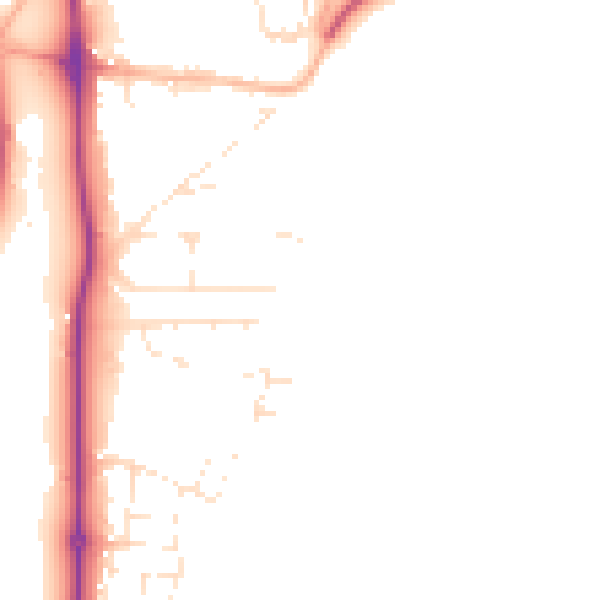 Daytime road noise heatmap for SP9 7BD