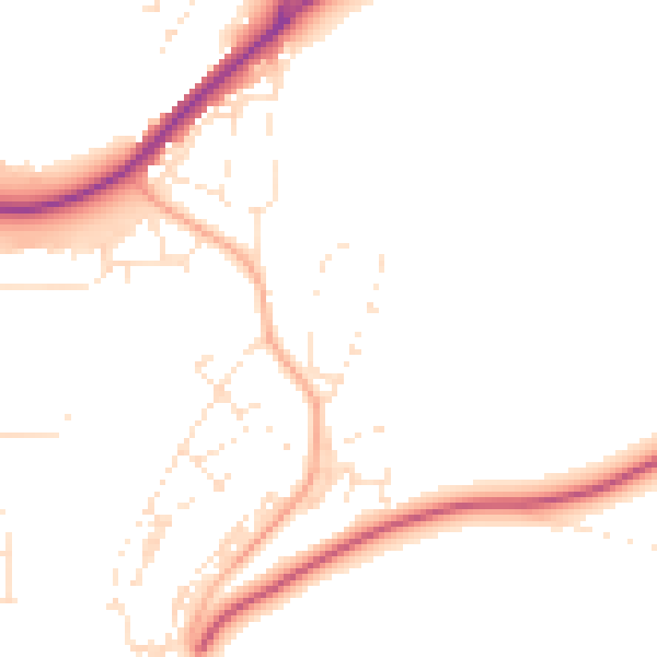 Daytime road noise heatmap for SP9 7FG