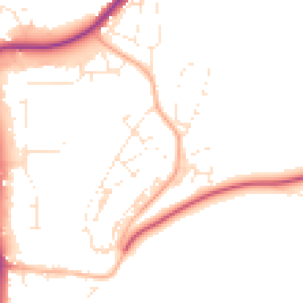 Daytime road noise heatmap for SP9 7GH