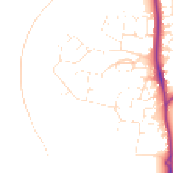 Daytime road noise heatmap for SP9 7HE