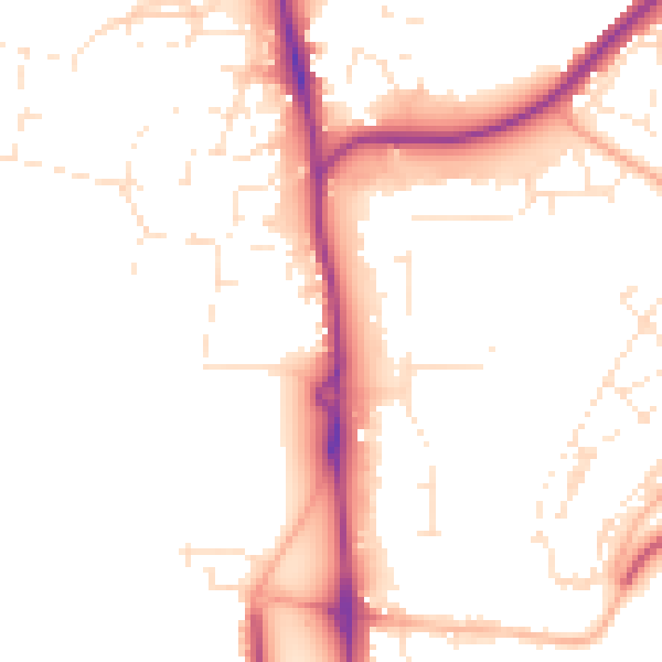 Daytime road noise heatmap for SP9 7LB