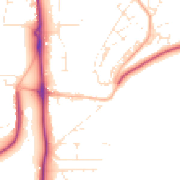 Daytime road noise heatmap for SP9 7NR