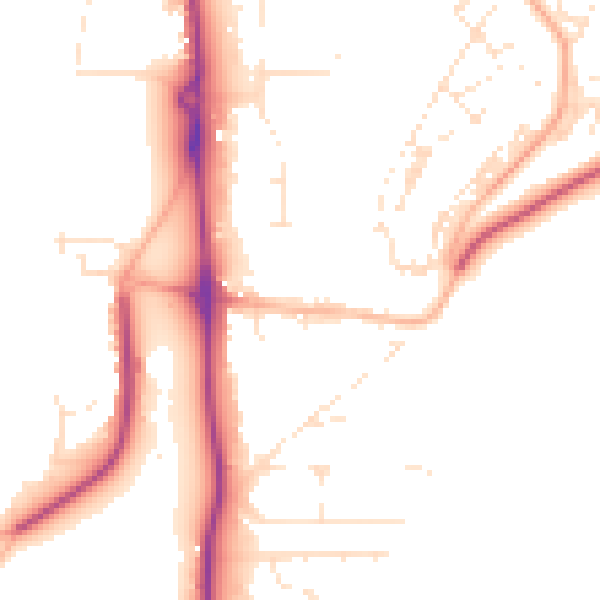 Daytime road noise heatmap for SP9 7NZ