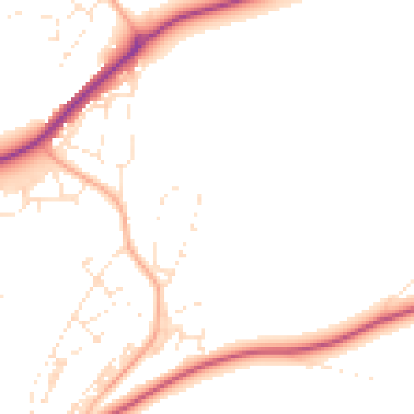 Daytime road noise heatmap for SP9 7PG