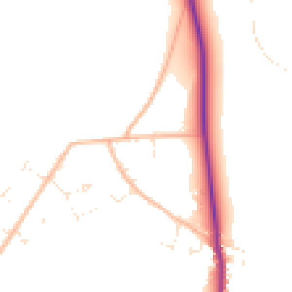 Daytime road noise heatmap for SP9 7TG