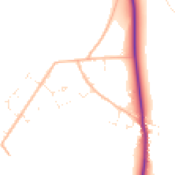 Daytime road noise heatmap for SP9 7TR