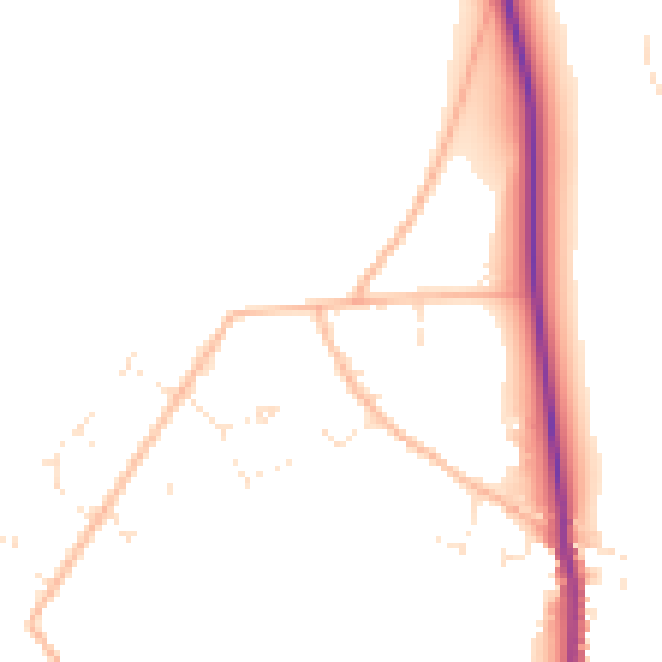 Daytime road noise heatmap for SP9 7TZ