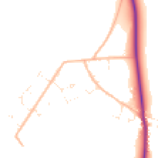 Daytime road noise heatmap for SP9 7UA