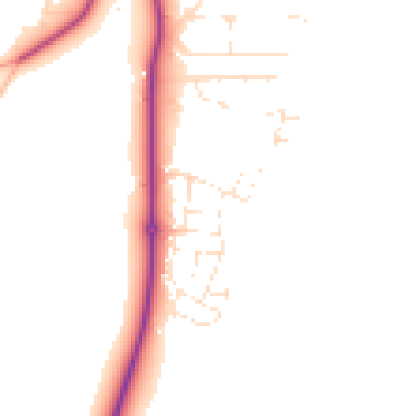 Daytime road noise heatmap for SP9 7WE