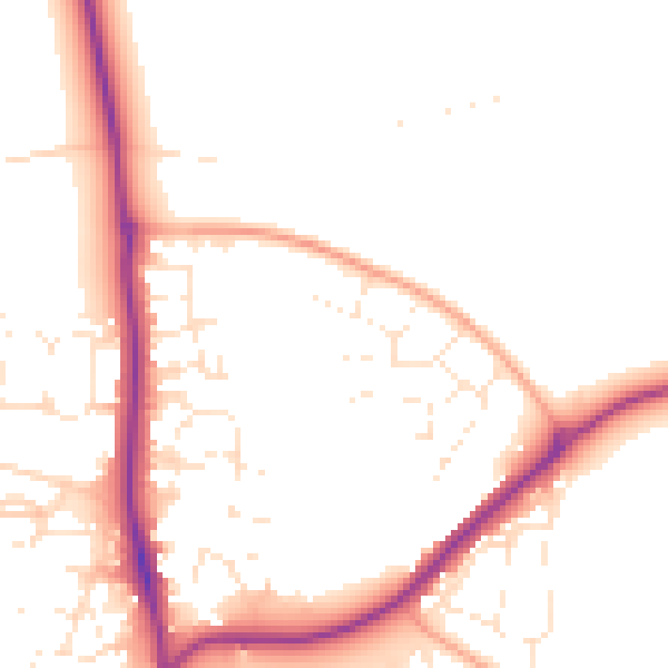 Daytime road noise heatmap for SP9 7WR