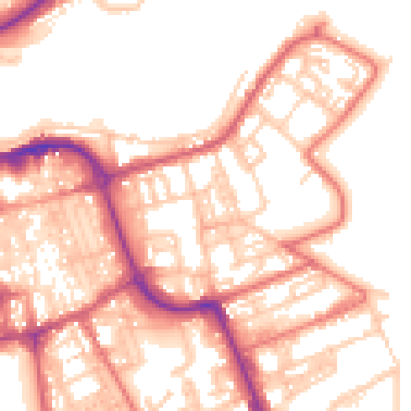 Daytime road noise heatmap for SR1 2HS