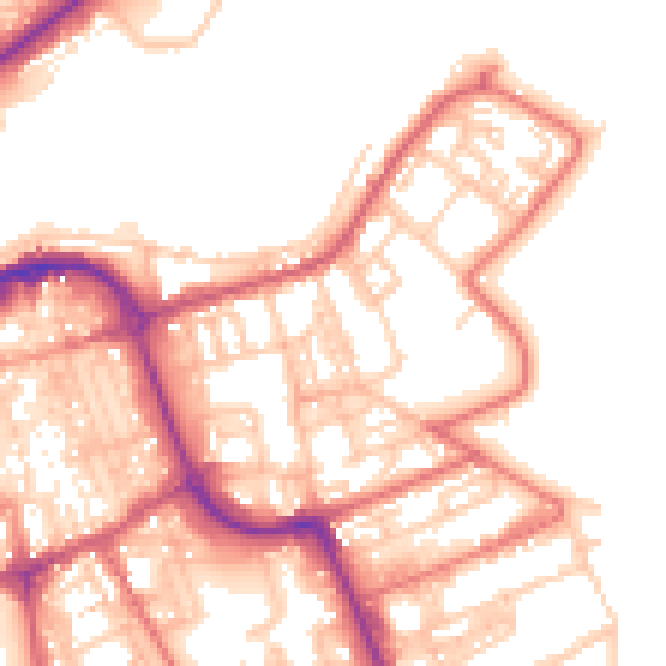 Daytime road noise heatmap for SR1 2JS