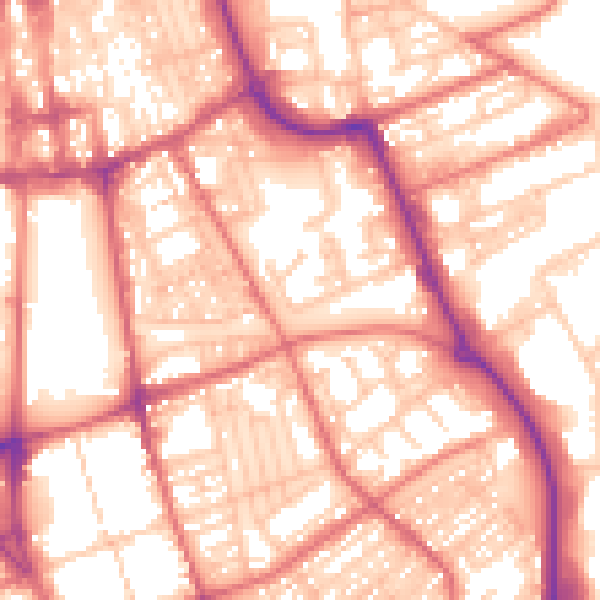 Daytime road noise heatmap for SR1 2RY
