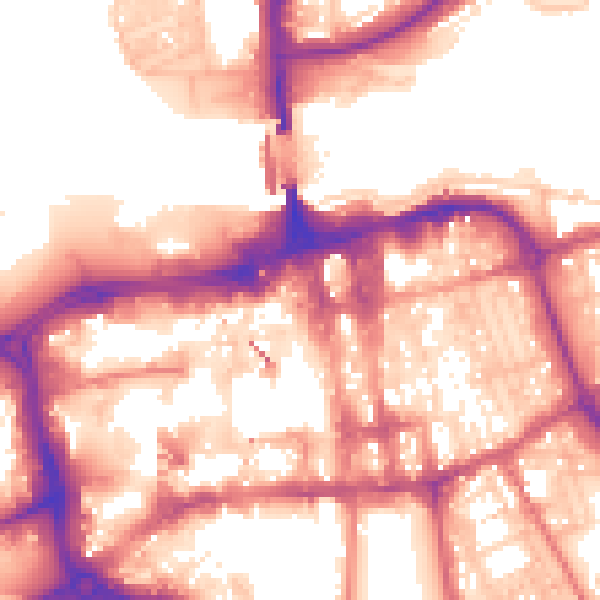 Daytime road noise heatmap for SR1 3BY
