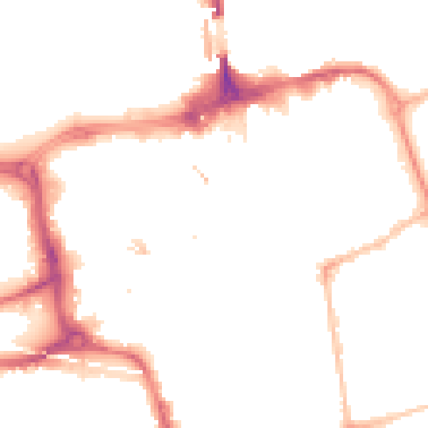 Night-time road noise heatmap for SR1 3LH