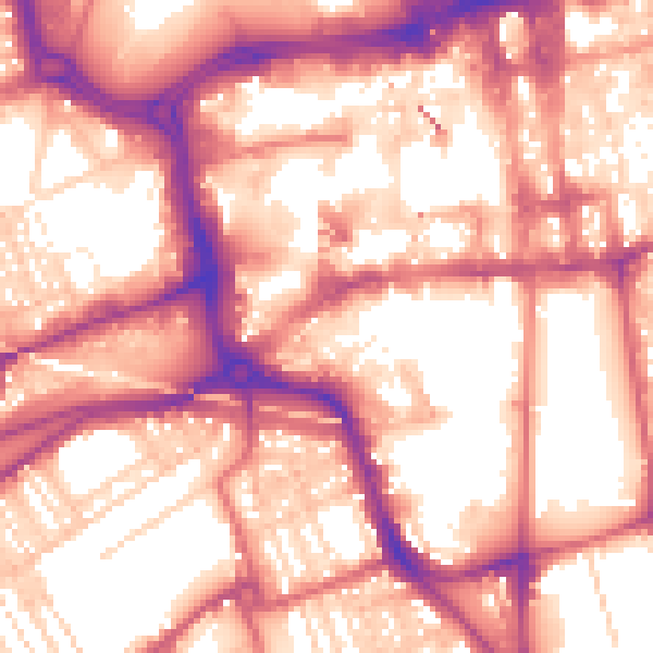 Daytime road noise heatmap for SR1 3NT