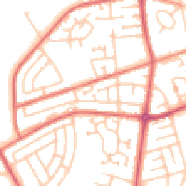Daytime road noise heatmap for SR4 0BD