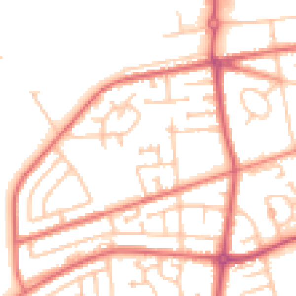 Daytime road noise heatmap for SR4 0BE