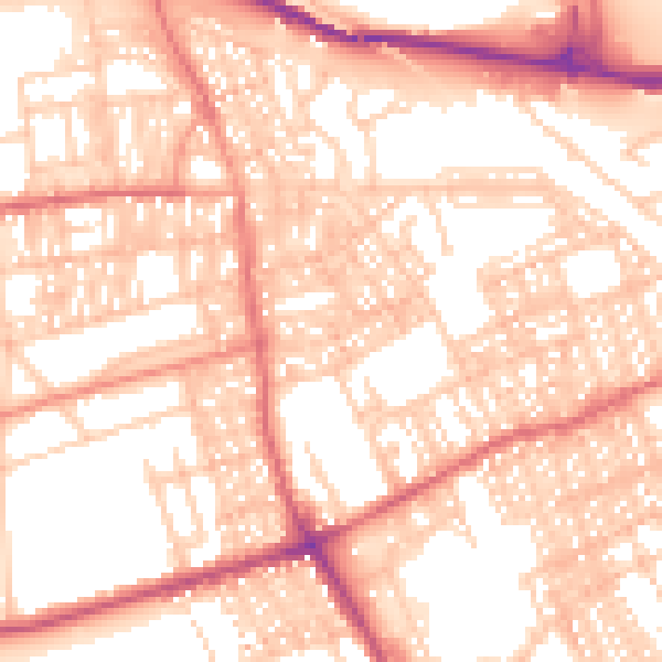 Daytime road noise heatmap for SR4 6JB