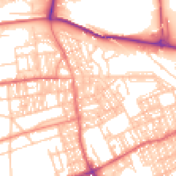 Daytime road noise heatmap for SR4 6QR