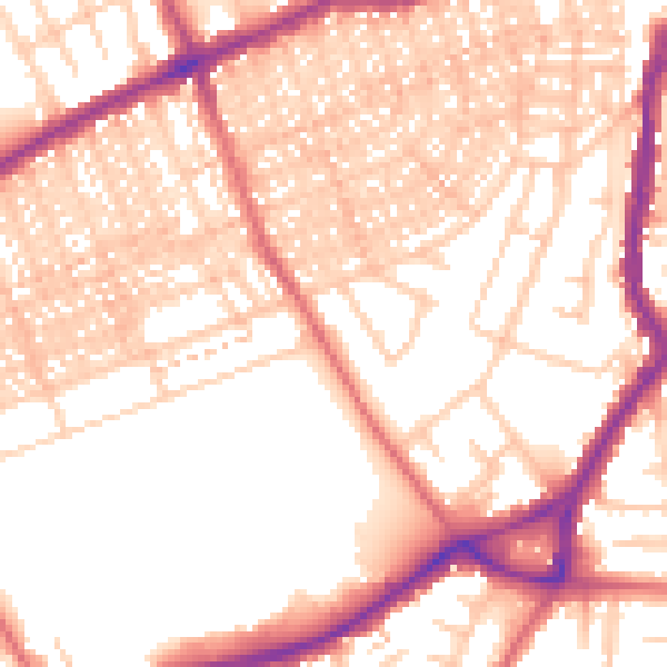 Daytime road noise heatmap for SR4 7PY