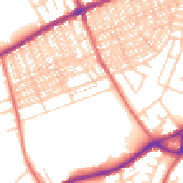 Daytime road noise heatmap for SR4 7PZ