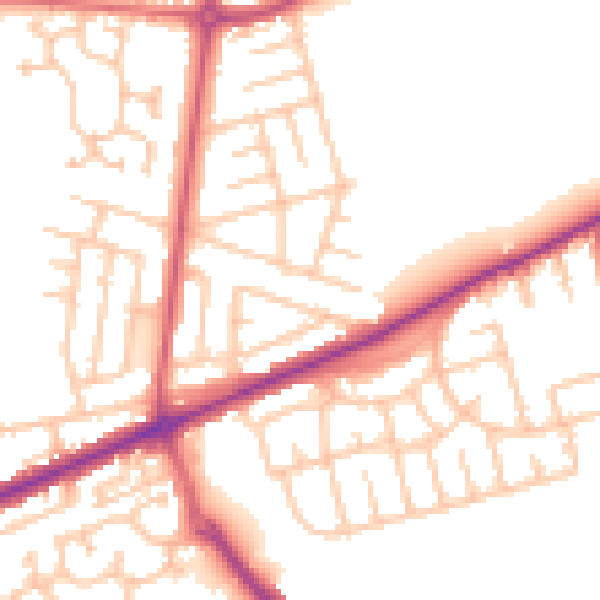 Daytime road noise heatmap for SR4 8LY