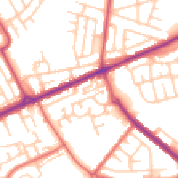 Daytime road noise heatmap for SR4 8NP