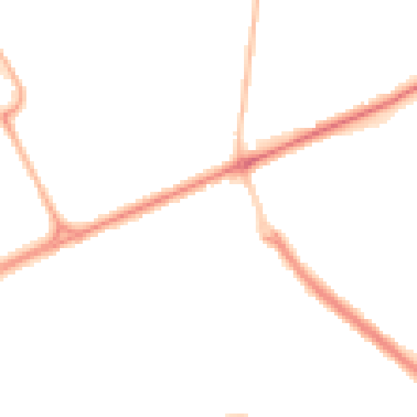 Night-time road noise heatmap for SR4 8NP
