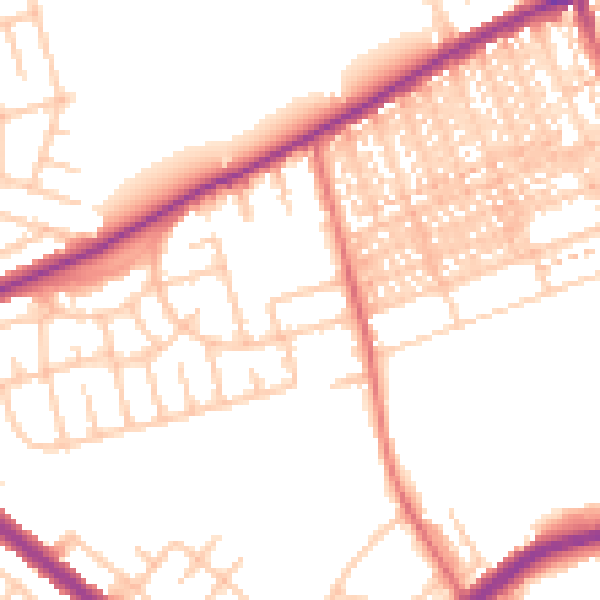 Daytime road noise heatmap for SR4 8QD