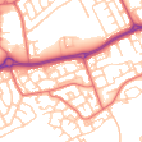 Daytime road noise heatmap for SR4 9PW