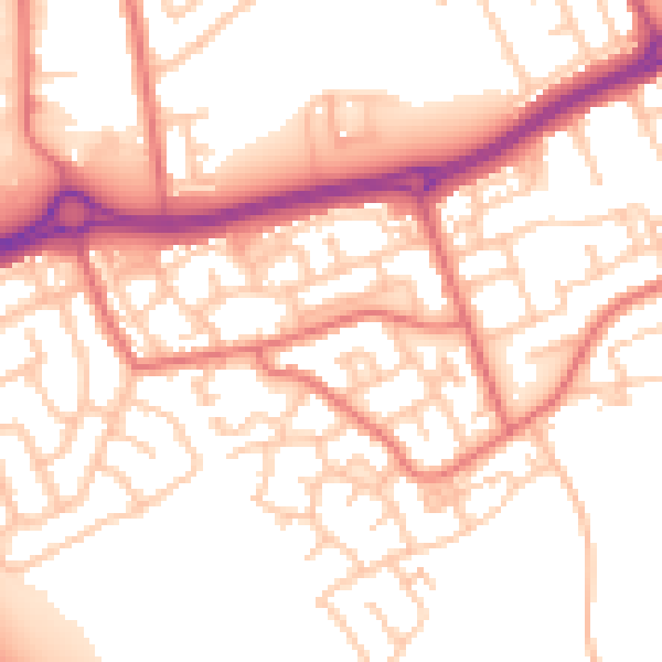 Daytime road noise heatmap for SR4 9QL