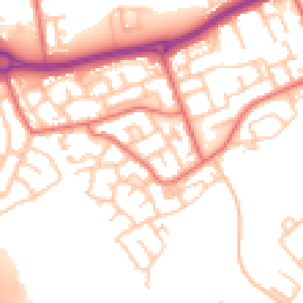 Daytime road noise heatmap for SR4 9QY