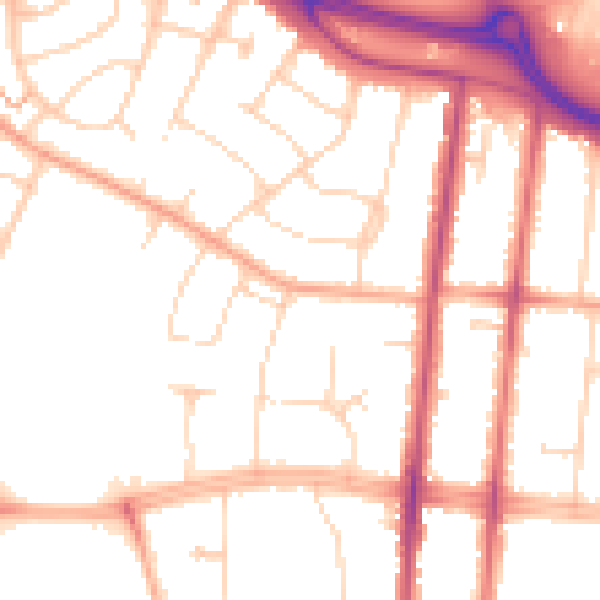 Daytime road noise heatmap for SS0 0DH