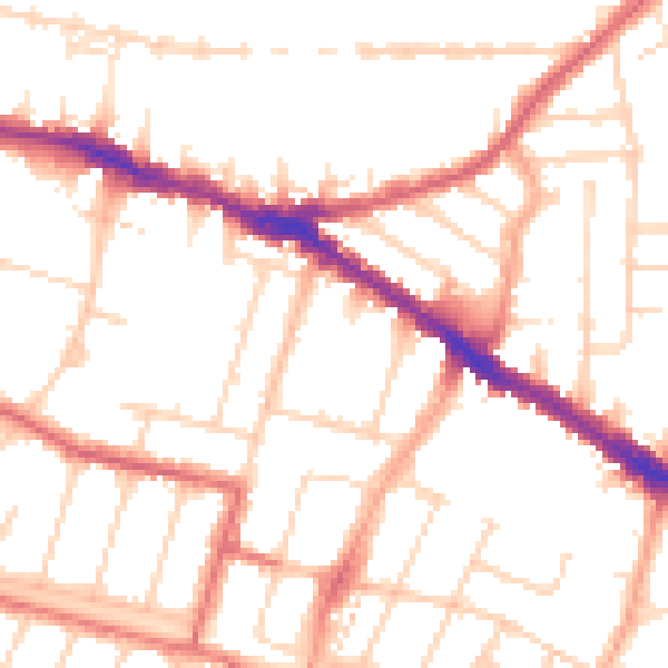 Daytime road noise heatmap for SS0 7HL