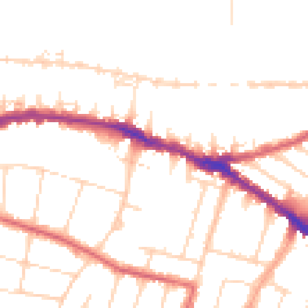 Daytime road noise heatmap for SS0 9LL
