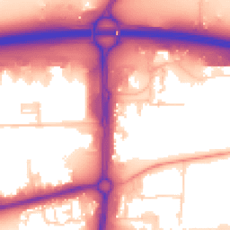 Daytime road noise heatmap for SS13 1AW